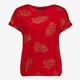 Dames T-shirt met bladerenprint rood