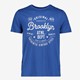 Unsigned heren T-shirt met print kobalt blauw