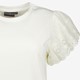 Dames T-shirt met broderie mouwtjes wit