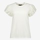 Dames T-shirt met broderie mouwtjes wit