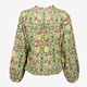 Dames mousseline blouse groen met print