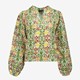 Dames mousseline blouse groen met print