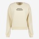 Dames sweater beige met tekstopdruk