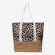 Strandtas met panterprint bruin