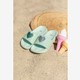 Meisjes badslippers met hartje mintgroen