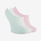 3 paar dames footies groen roze wit