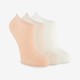 3 paar dames sneakersokken wit roze