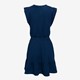 Dames jurk met ruches donkerblauw