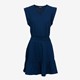 Dames jurk met ruches donkerblauw