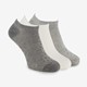 3 paar dames sneakersokken grijs wit